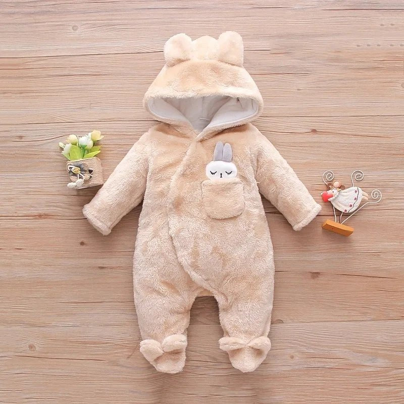 Combinaison bebe | Coton Capuche Kaki