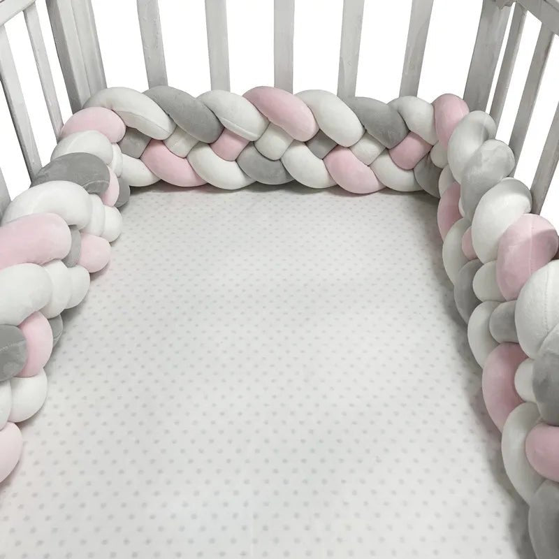 Tour de Lit Bebe - CozyKnot™ - Rose Gris - TrésorBébé