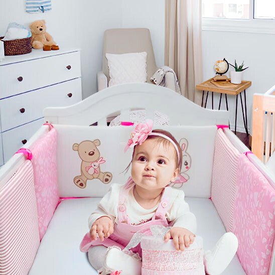 Tour de lit bébé Ours rose - TrésorBébé