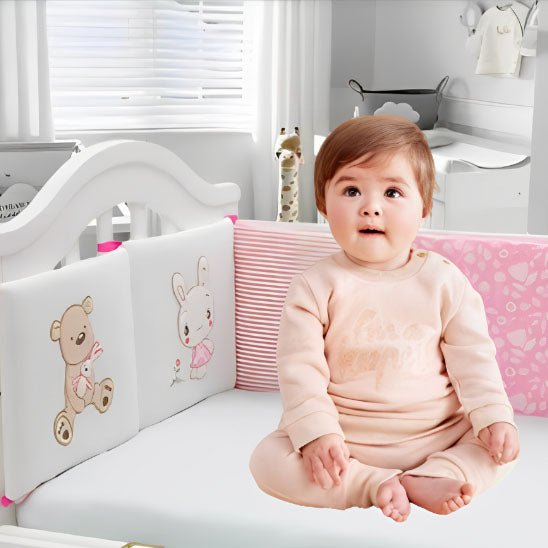 Tour de lit bébé Ours rose - TrésorBébé
