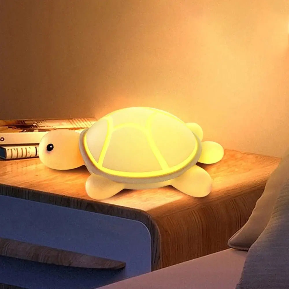veilleuse tortue | LED rechargeable sur la table de nuit
