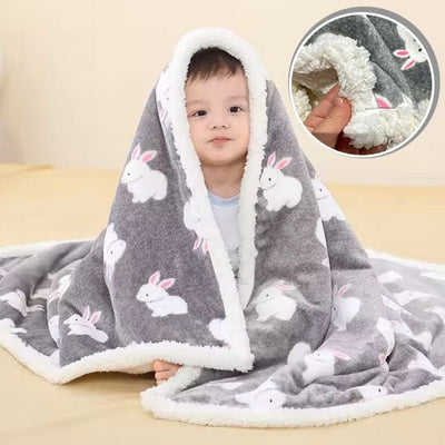 Couverture bébé I Polaire - Gris Lapin blanc