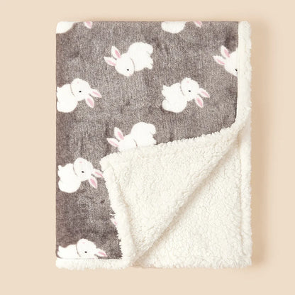 COUVERTURE BEBE POLAIRE | MANTA - TrésorBébé Lapin Blanc liée en Quatre