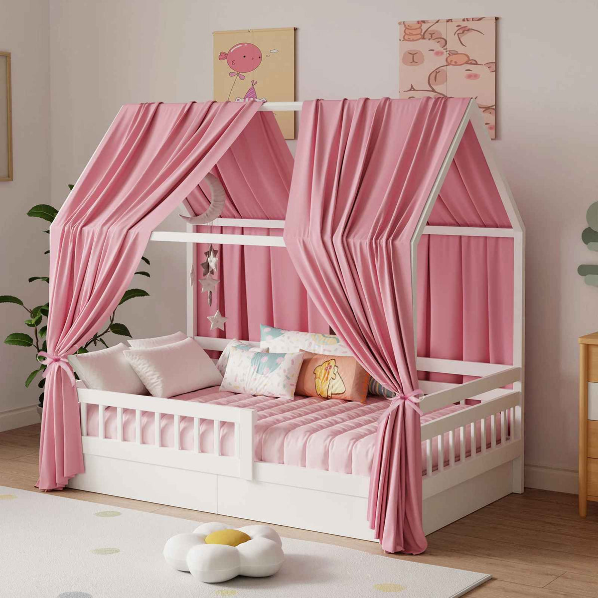 Ciel de lit - cabane | Nuits Magiques Rose 