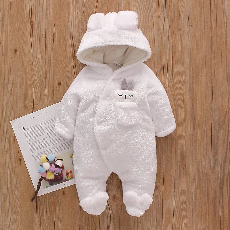 Combinaison bebe | Coton Capuche Blanche placée sur le plancher