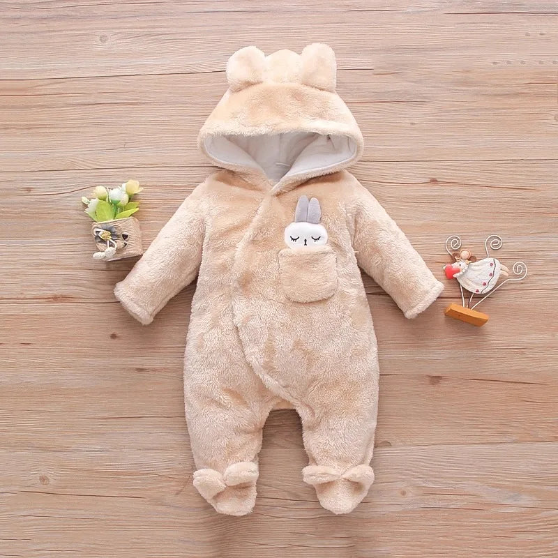 Combinaison bebe | Coton Capuche Kaki