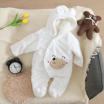 Combinaison bebe | Coton Épais Automne-Hiver Blanche placé sur le sofa