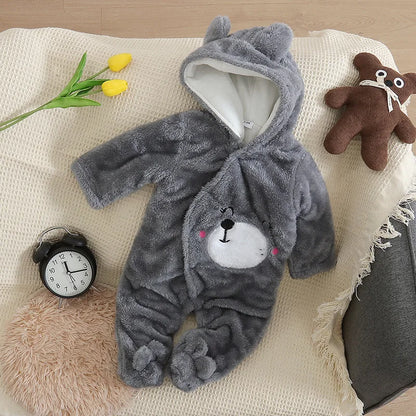 Combinaison bebe | Coton Épais Automne-Hiver Grise placé sur le sofa