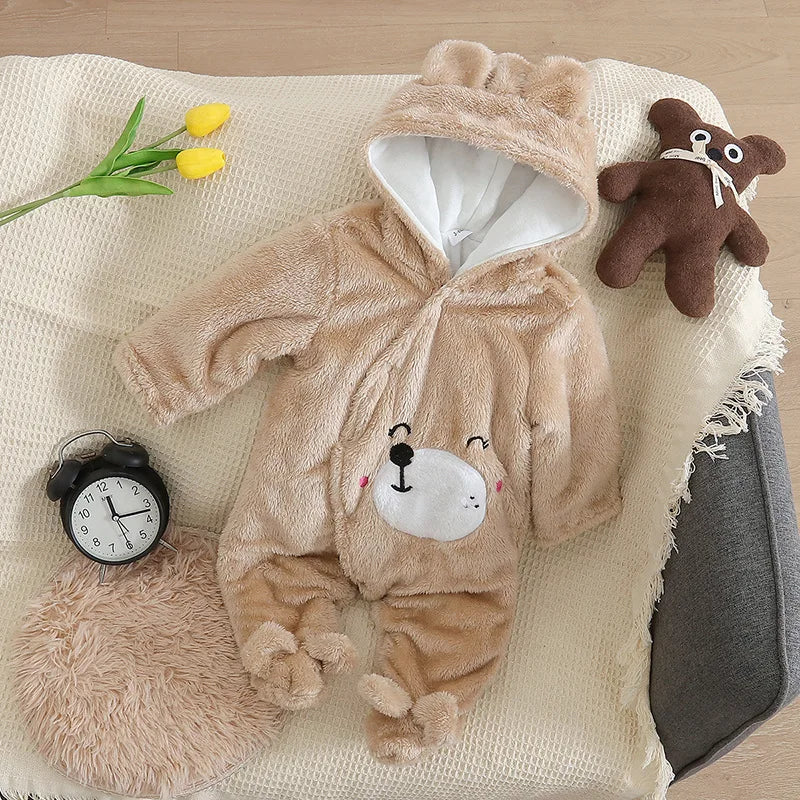 Combinaison bebe | Coton Épais Automne-Hiver Kaki placé sur le sofa