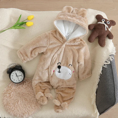 Combinaison bebe | Coton Épais Automne-Hiver Kaki placé sur le sofa