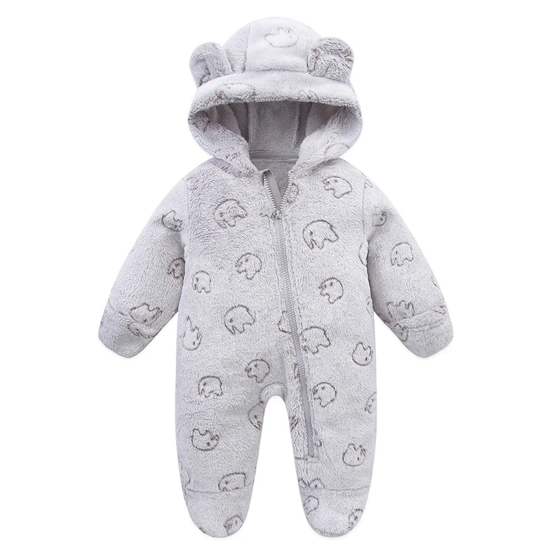 Combinaison bebe | Flanelle Ultra-Douce Gris Éléphant