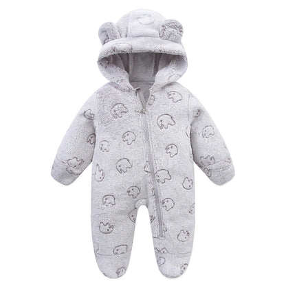 Combinaison bebe | Flanelle Ultra-Douce Gris Éléphant