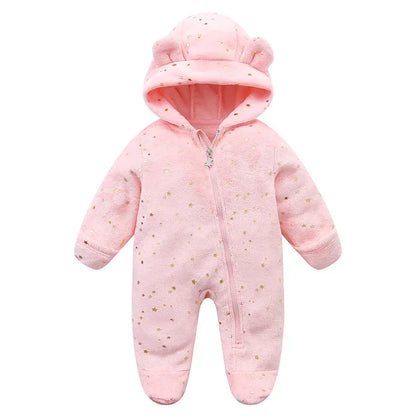 Combinaison bebe | Flanelle Ultra-Douce Rose Étoile