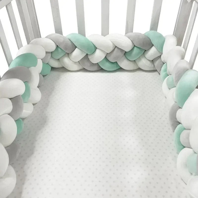 Tour de Lit Bebe CozyKnot™  Vert Blanc 