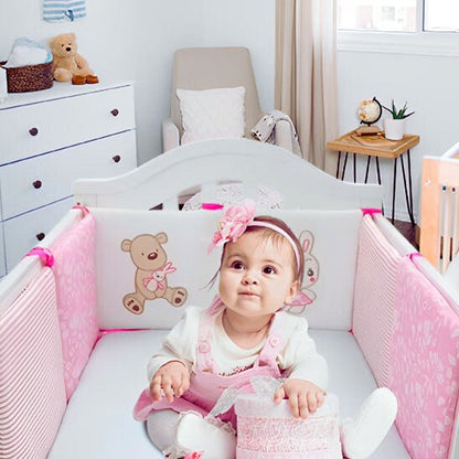 Tour de lit bébé Ours rose - TrésorBébé