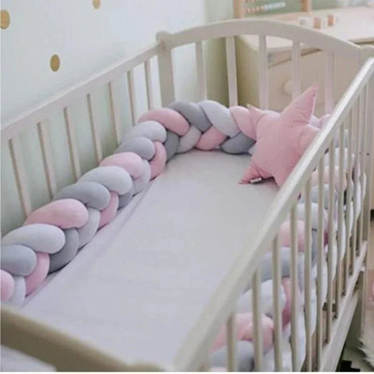 Tour de lit tressé | Cozy - girs rose blanc