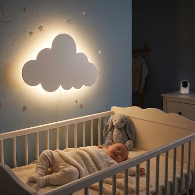 Veilleuse murale | Automatique Design à côté de bébé qui dort dans le berceau