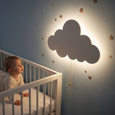 Veilleuse murale | Automatique Design à côté du berceau de bébé